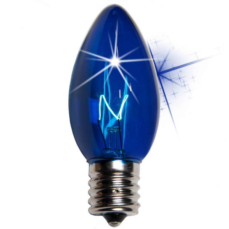 C9 Twinkle Blue Triple Dipped Transparent Bulbs