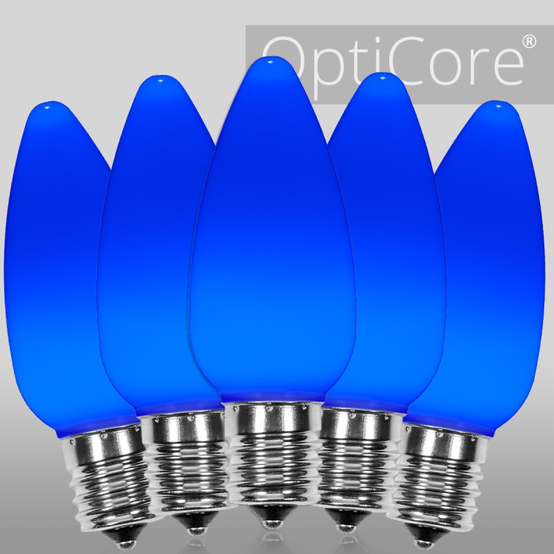 C9 Opaque Blue OptiCore LED Bulbs