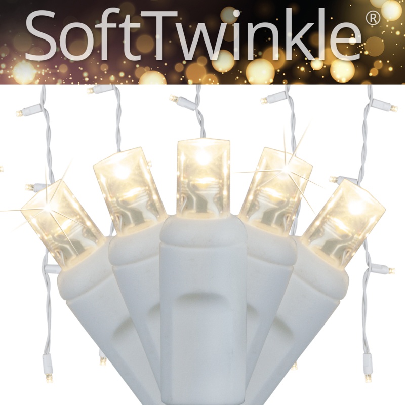 Softtwinkle LED Curtain Lights, Warm White 5mm Lights
