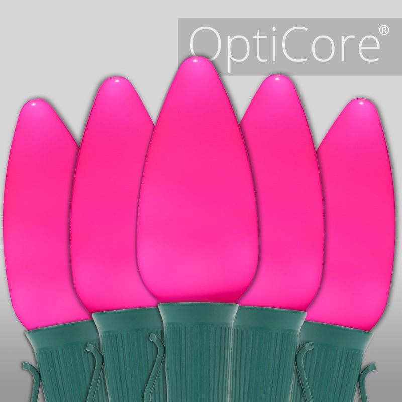 C9 Pink Smooth Opticore® Commercial LED Christmas Lights