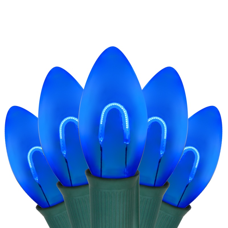 C9 Blue Flexfilament Shatterproof Vintage Commercial LED Christmas Lights