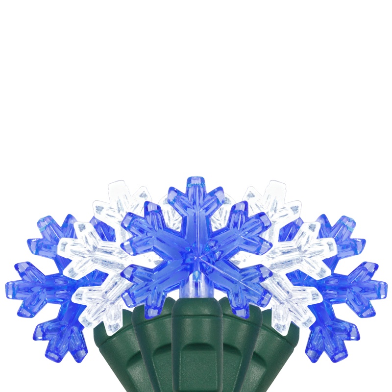 35 Snowflake Blue / Cool White Led Lights, 6" Spacing