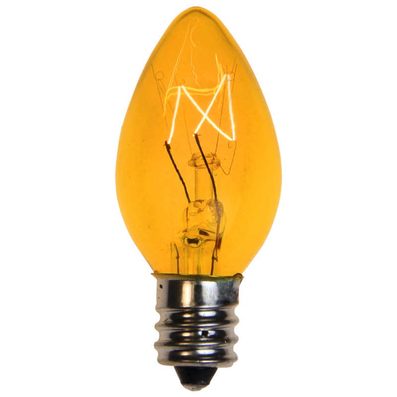 C7 Yellow Triple Dipped Transparent Bulbs