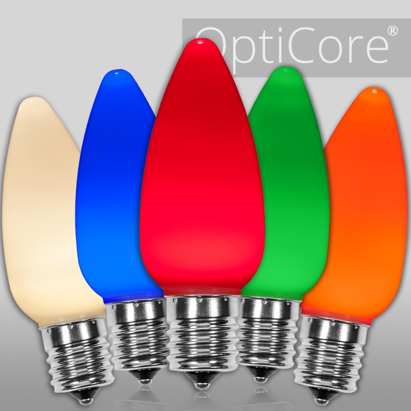 C9 Opaque Multicolor OptiCore LED Bulbs