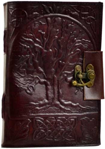 Tree Of Life Leather Blank Book W/ Latch
