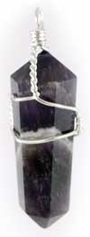 Set Of 5 Amethyst Wire Wrapped Point Pendant