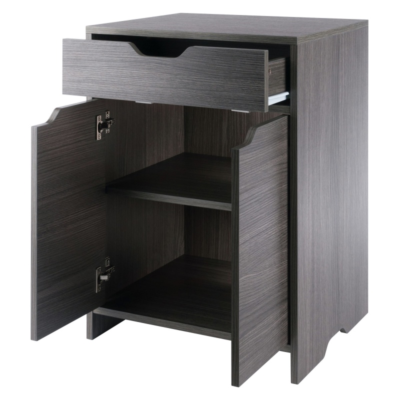 Nova 1-Drawer Storage Cabinet, Charcoal