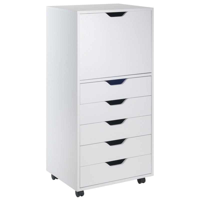 Halifax 5 Drawer Storage Mobile Cabinet, White