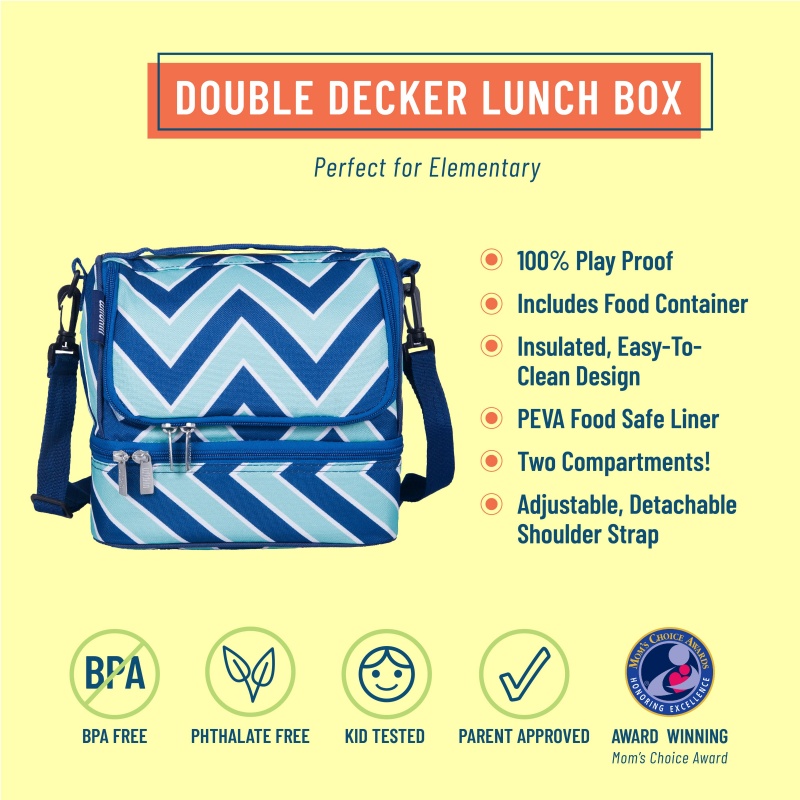 Chevron Blue Two Compartment Lunch Bag