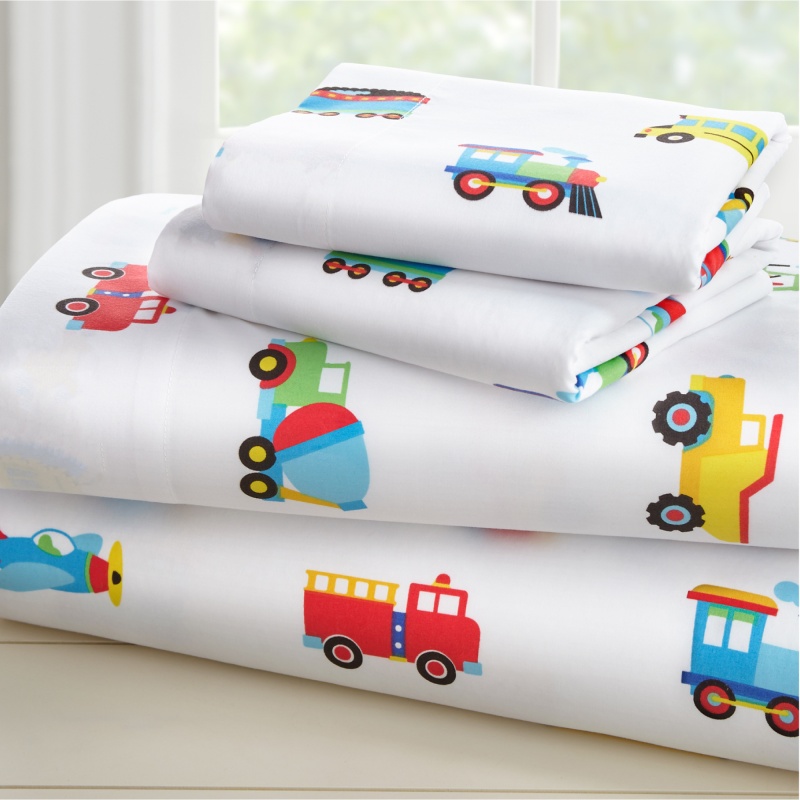 Trains, Planes & Trucks 100% Cotton Sheet Set - Toddler