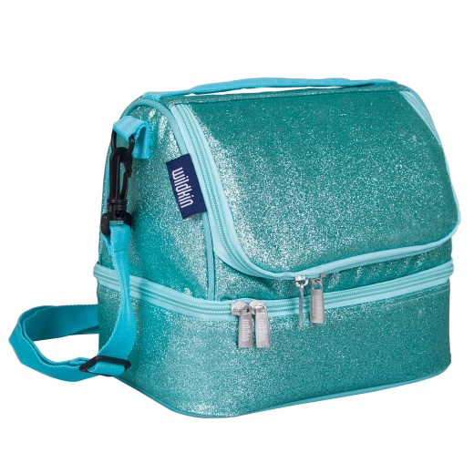 Blue Glitter Two Compartment Lunch Bag