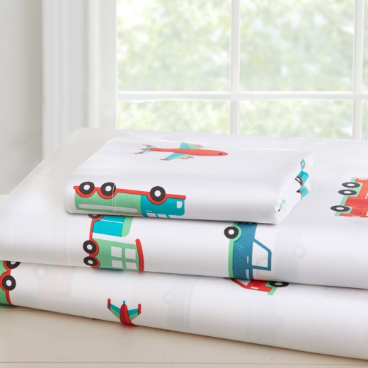 Wildkin Transportation 100% Cotton Sheet Set - Twin