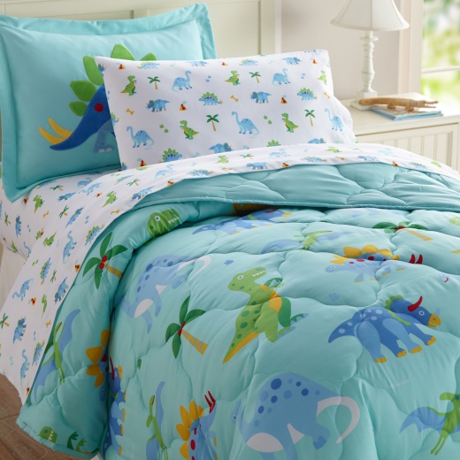 Dinosaur Land 7 Pc Microfiber Bed In A Bag - Full
