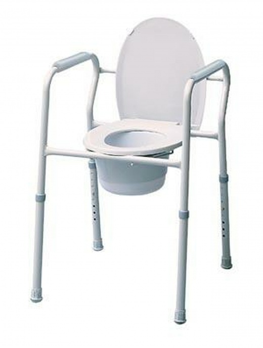 Lumex 7103A-4 Silver Collection Three-In-One Steel Commode