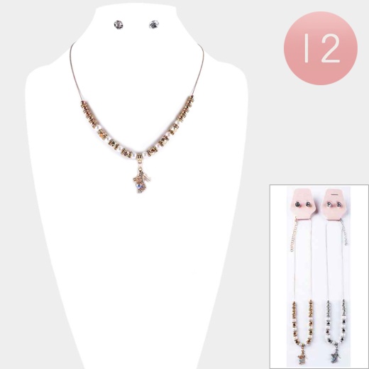 12Pcs - Stiletto Heel Pendant Pearl Beaded Necklaces for Women