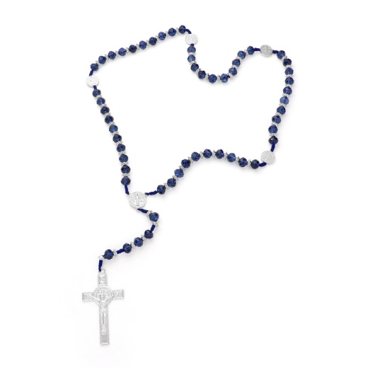 12Pcs Crucifix Pendant Beaded Y Rosary Necklaces Navy - Style No [588556]