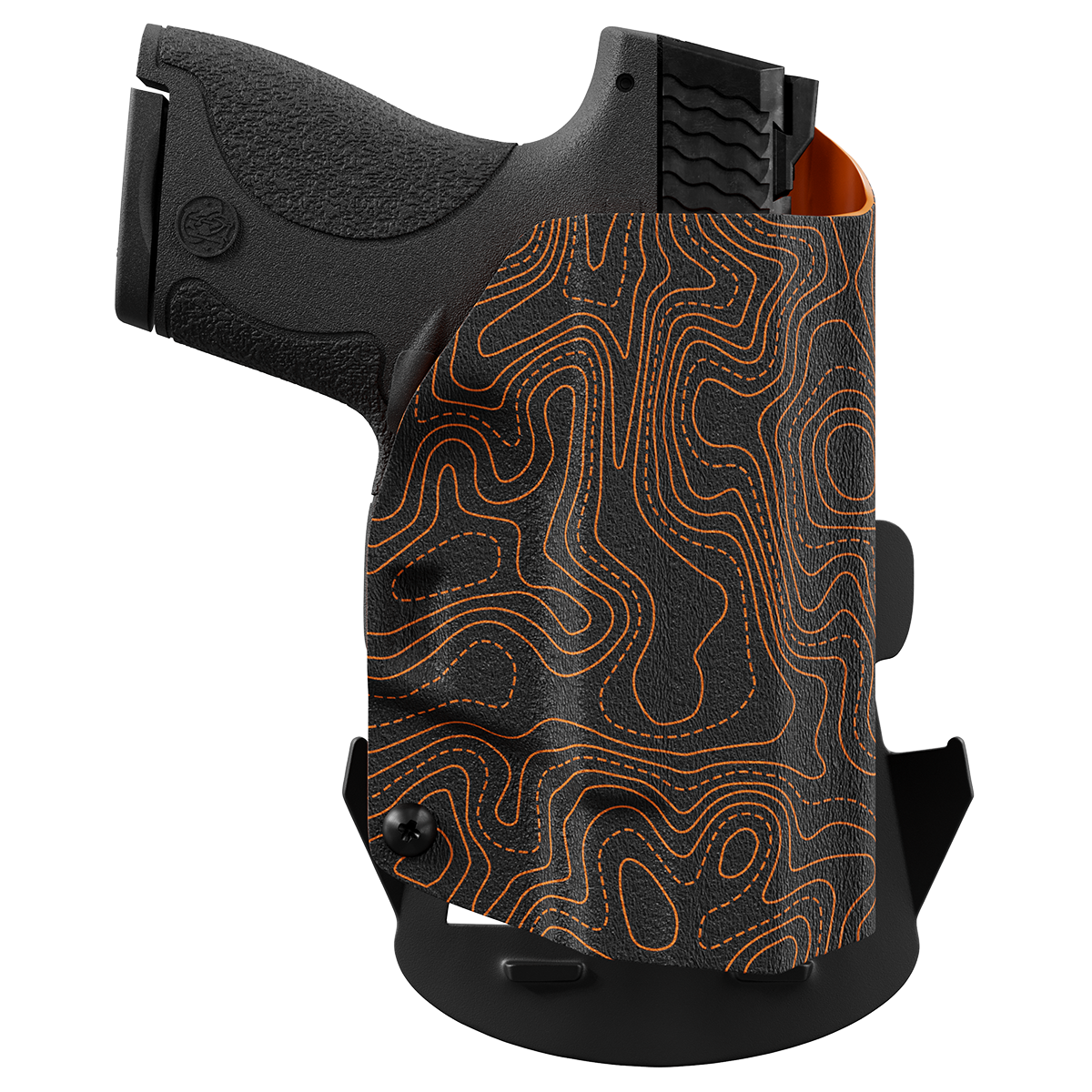 Orange Topographic Map Custom Printed Holster - Owb Kydex Holster