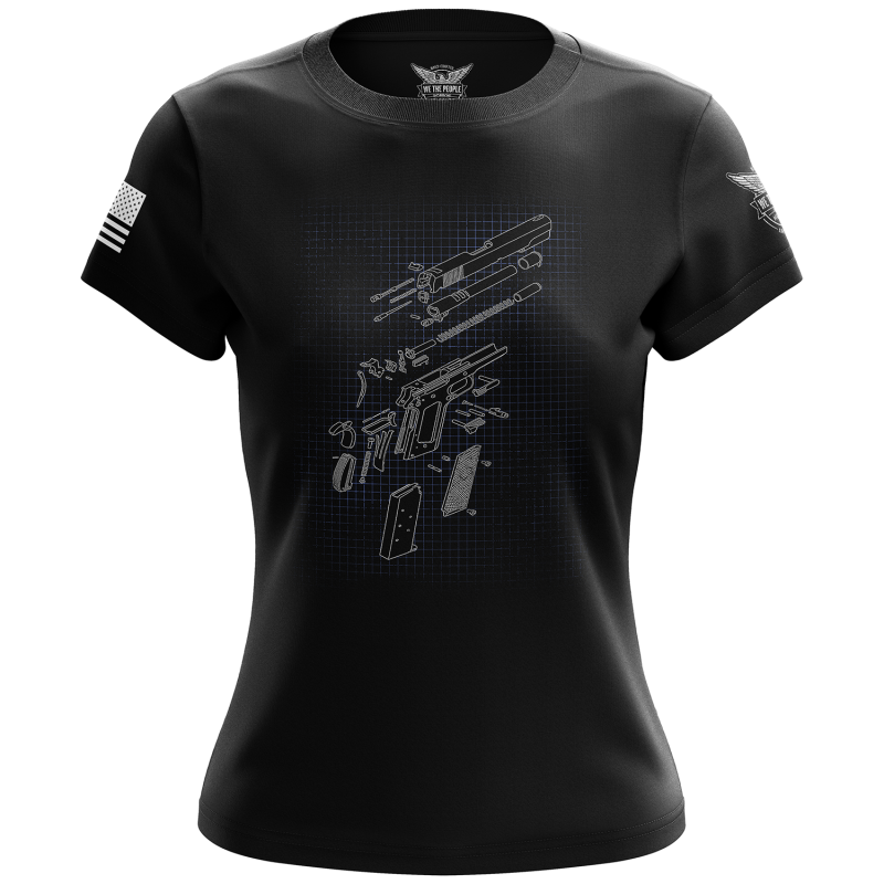 1911 Schematics Women s Short Sleeve Shirt 1911 Schematics Women s Short Sleeve Shirt