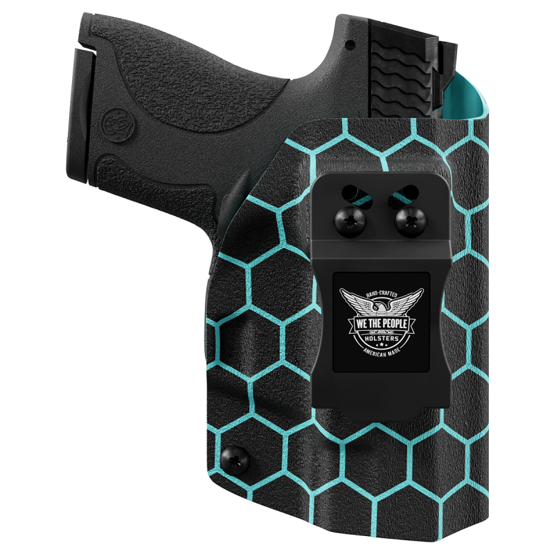 Aqua Honeycomb Custom Printed Holster - Iwb Kydex Holster