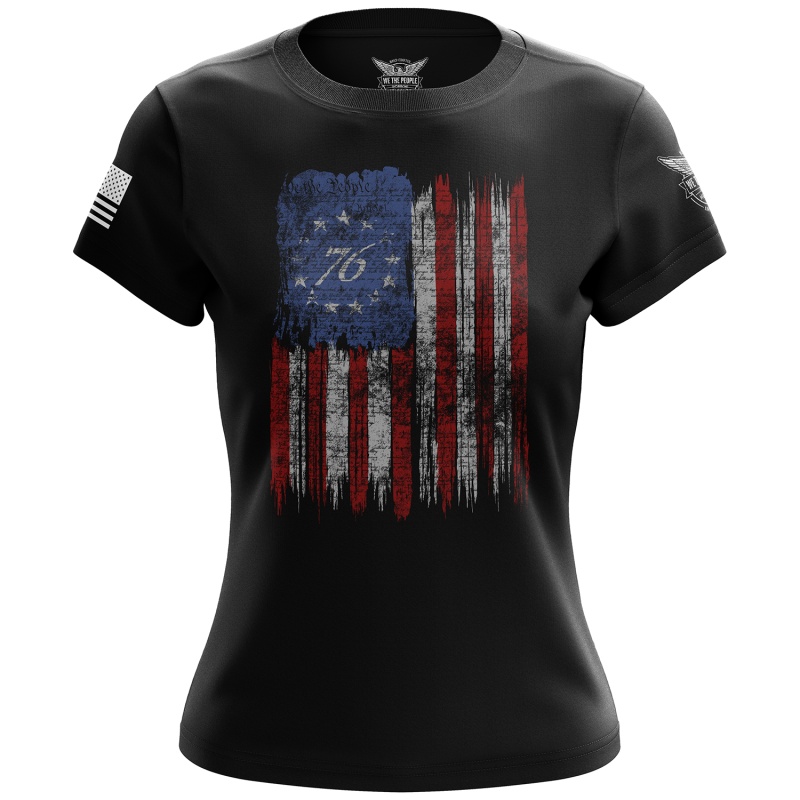 Tattered '76 Flag Women's Short Sleeve Shirt