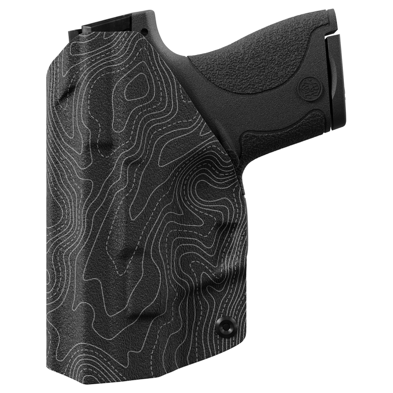 Gray Topographic Map Custom Printed Holster - Iwb Kydex Holster