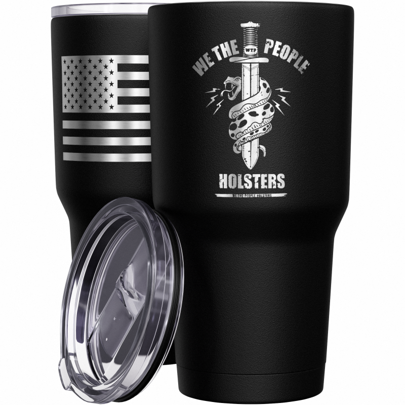 We The People Snake Logo + American Flag Stainless Steel Tumbler