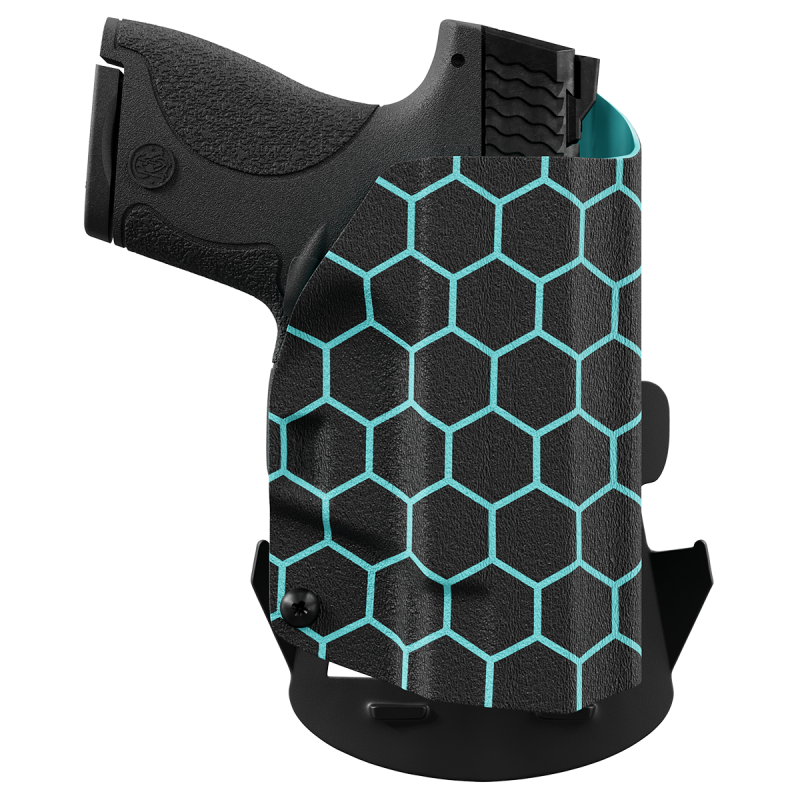 Aqua Honeycomb Custom Printed Holster