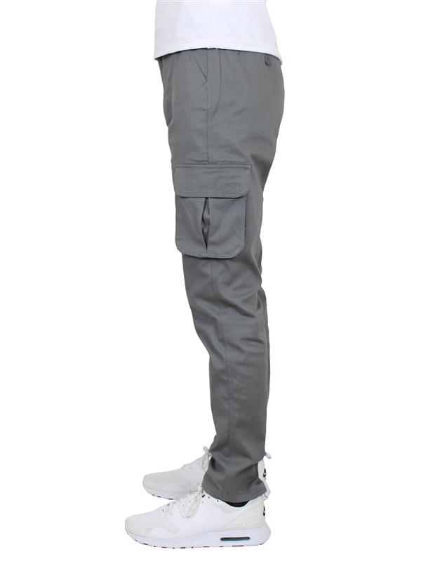 Wholesale Men's Drawstring Stretch Jogger Pants Grey