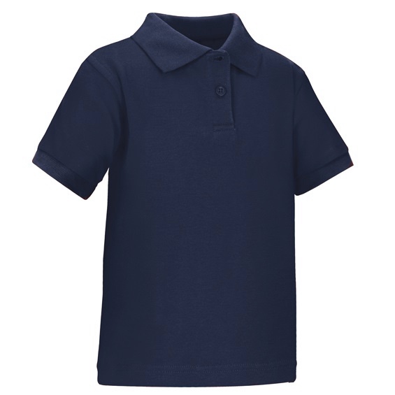 Wholesale Toddler School Uniform Polo Shirt In Navy Blue By Size, Case ...