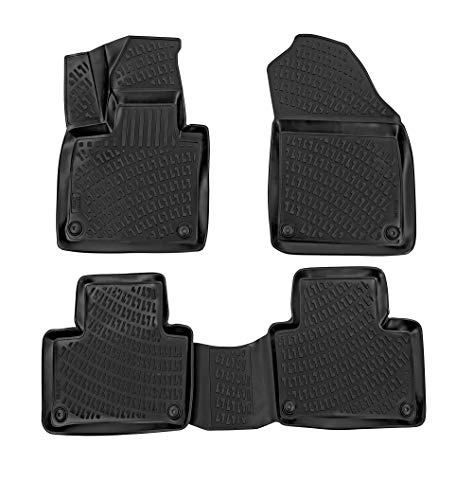 3D Rubber All Weather Floor Mat Set Compatible With Volvo Xc-90 2016-2021
