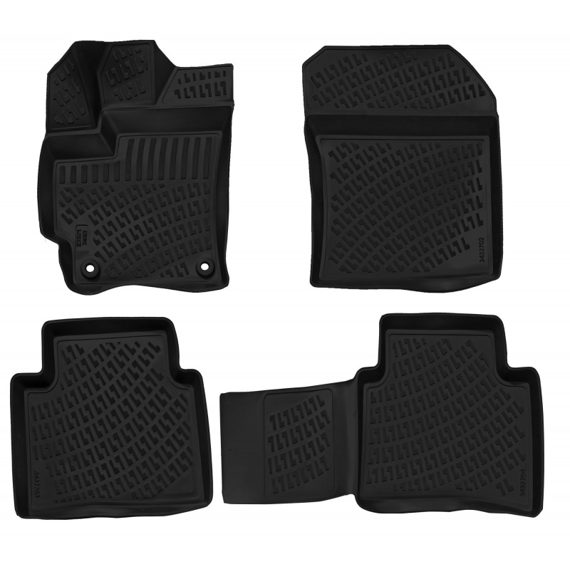 3D Rubber All Weather Floor Mat Set Compatible With Toyota Corolla Hb 2019-2021