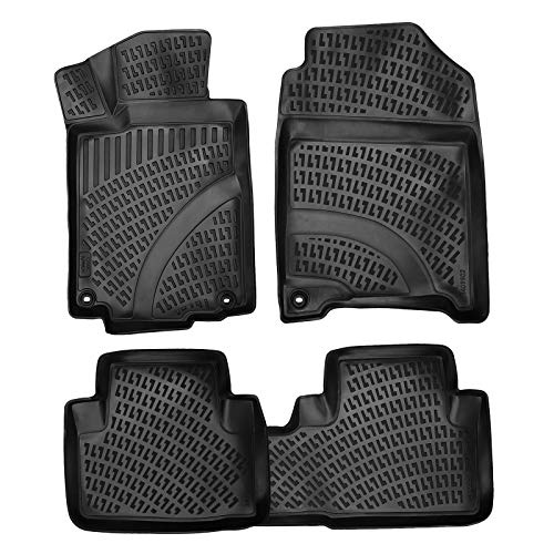 3D Rubber All Weather Floor Mat Set Compatible With Honda Cr-V 2012-2016