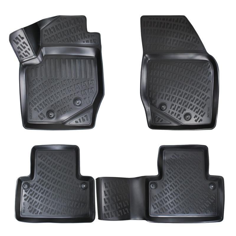 3D Rubber All Weather Floor Mat Set Compatible With Volvo Xc90 2002-2014