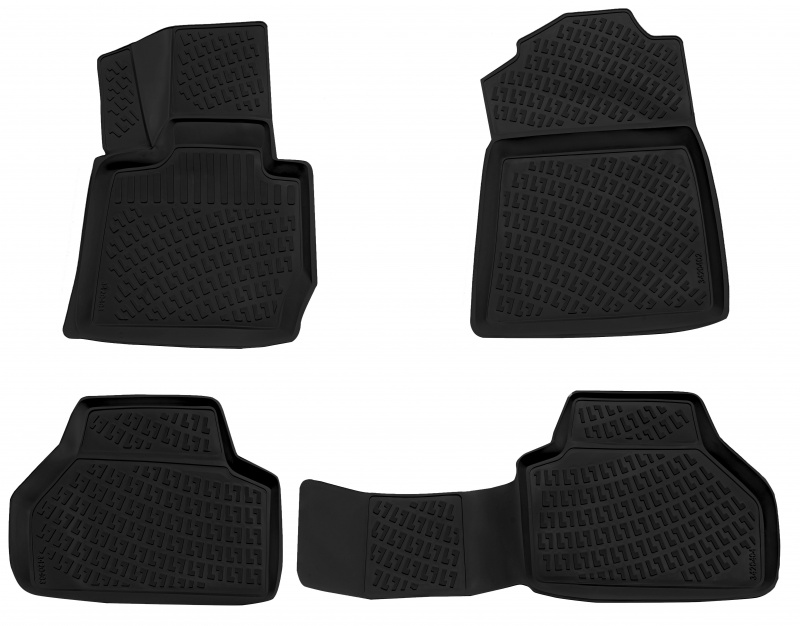 3D Rubber All Weather Floor Mat Set Compatible With Bmw X3 2011-2017