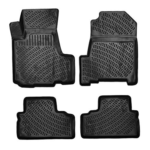 3D Rubber All Weather Floor Mat Set Compatible With Honda Cr-V 2007-2011