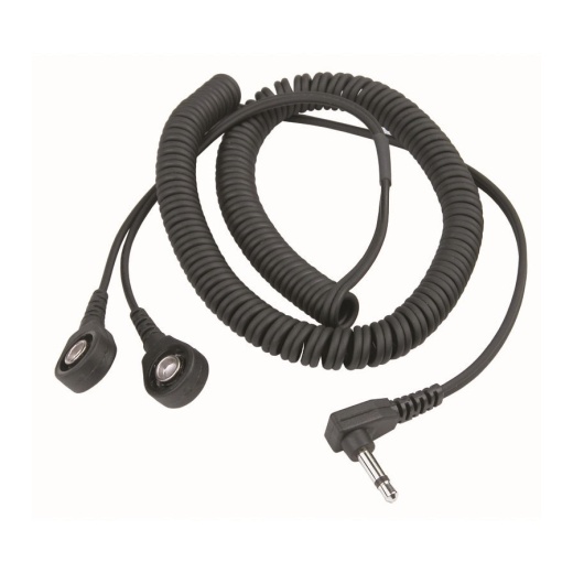 Desco 19868 Dual Coil Cord with Right Angle Plug, 7Mm Stud, 6'