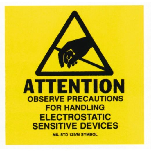 Techni-Pro Awareness Labels (Attention) 2" X 2" (Mil-Std 129), 500/Roll