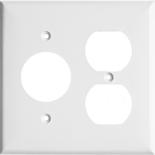 Morris Products Lexan Wall Plates 2 Gang 1 Duplex 1 Single Receptacle White
