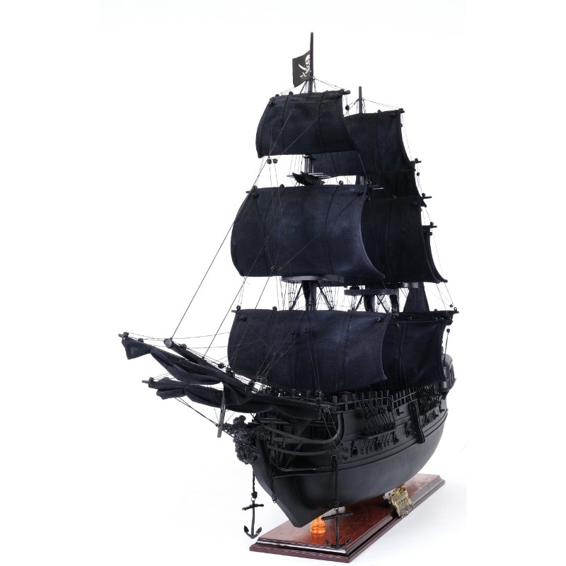 Black Pearl Pirate Ship Fully-Assembled Decorative Wood Model
