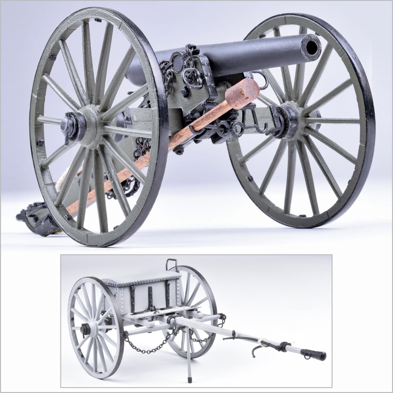U.S.Civil War Parrott Rifle & Limber Ammo Cart Combo Kit, 1/16 Scale