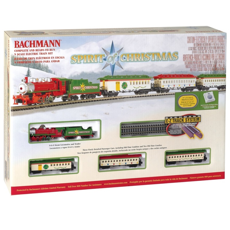 Bachmann N Scale Spirit Of Christmas E-Z Track Electric Train Set