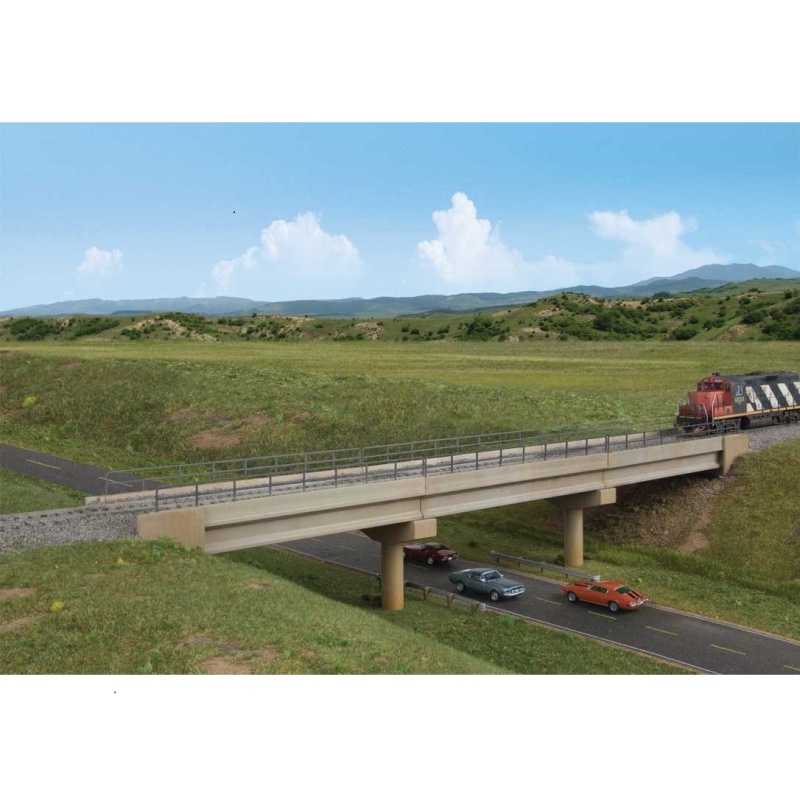 Walthers Cornerstone Modern Long Span Concrete Railroad Bridge Kit, Ho Scale