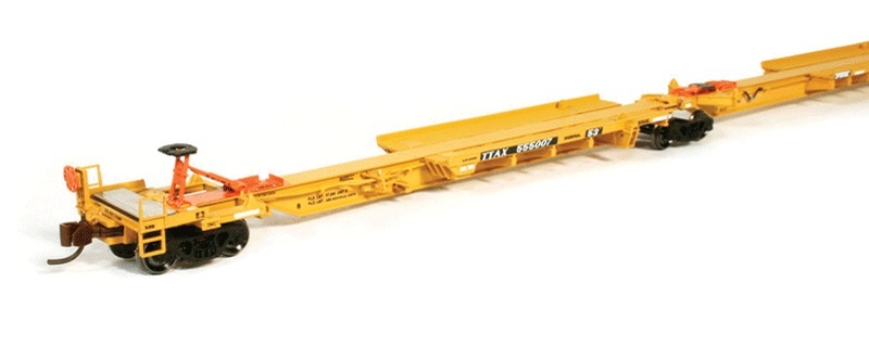 Bowser Trinity 53' "Raf 33C" Articulated Spine Cars - Ttax #355172 (3 Unit Set), Ho Scale