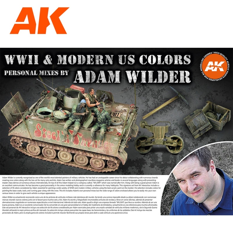 Ak Interactive 3G Wwii & Modern U.S. Colors Adam Wilder Signature Paint Set