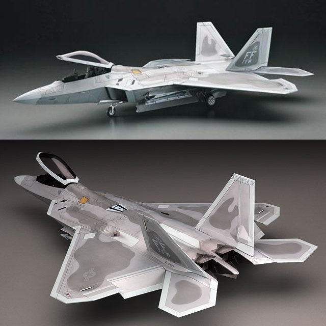 Hasegawa F-22 Raptor "Stealth Fighter" Usaf Plastic Model Kit - 1/48 Scale