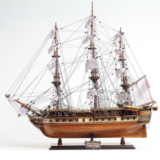 Uss Constitution Fully-Assembled Decorative Wood Model, Medium