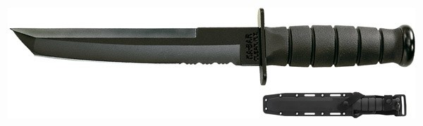Ka-Bar Tanto Knife 8" W/Plastic Sheath Black