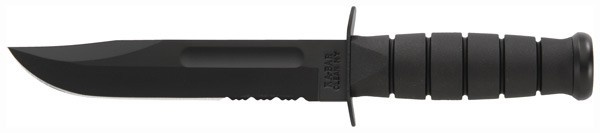 Ka-Bar Fighting\/Utility Knife 7\" Serr W\/Plastic Sheath Black