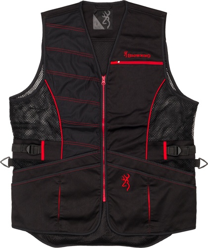 Browning Ace Shooting Vest R-Hand Lg Black/Red Trim