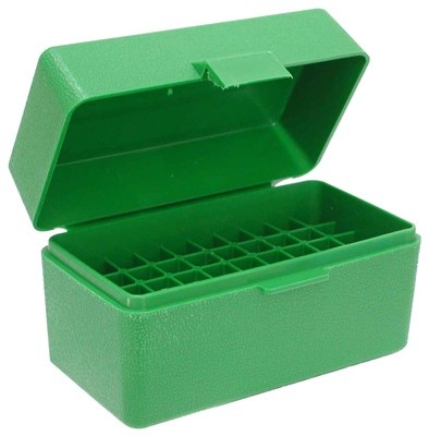 MTM Small Rifle Ammo Box, 50-Round, Green